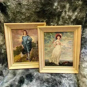 Pair of Vintage Pinkie and Blue Boy  Pictures